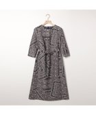 【スキャパ/SCAPA】のジャカードサラサ六分袖ワンピース ネイビー|ID: prp329100004982337 ipo3291000000037326013