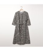 【スキャパ/SCAPA】のジャカードサラサ六分袖ワンピース グレー|ID: prp329100004982337 ipo3291000000037326014