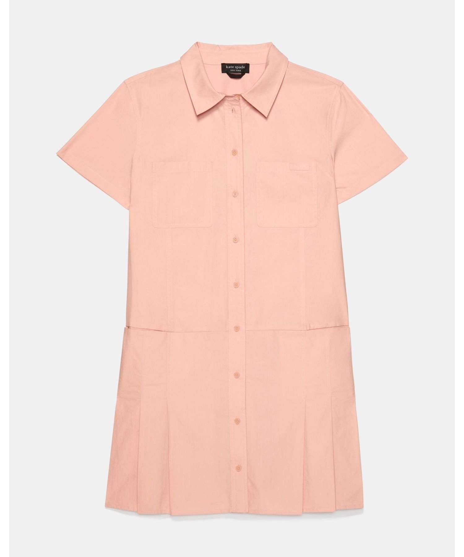 【ケイト スペード ニューヨーク/kate spade NEW YORK】の【公式】プリーテッド ユーティリティ シャツドレス インテリア・キッズ・メンズ・レディースファッション・服の通販 founy(ファウニー) 　ファッション　Fashion　レディースファッション　Fashion for Women　トップス・カットソー　Cut & Sew Tops　シャツ・ブラウス・オフィスカジュアル　Elegant Blouses & Button-Ups　ワンピース　Dresses　フォーマル・パーティードレス・結婚式用ドレス　Elegant & Casual Dresses　ドレス　Dress, One-Piece　フィット　Fit, Slim Fit　プリーツ　Pleats, Pleated　ポケット　Pocket, Pocket Detail　リラックス　Relax, Relaxed Fit　Pink|ID: prp329100004982344 ipo3291000000037326037