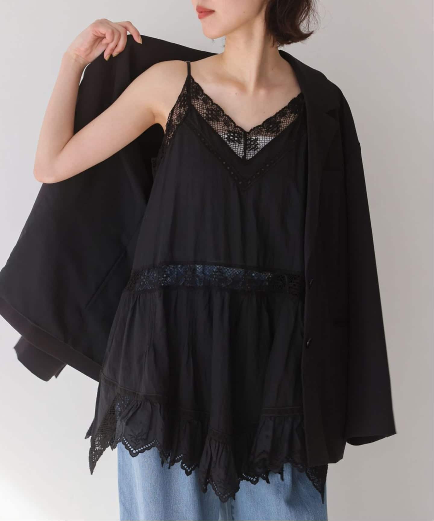 【スローブ イエナ/SLOBE IENA】のリバーレースキャミワンピース 大人の最旬トレンドファッション＆コーディネート founy(ファウニー) 　ファッション　Fashion　レディースファッション　Fashion for Women　ワンピース　Dresses　キャミソールワンピース　Camisole Dresses　2026年　2026　2026春夏・S/S　Spring/Summer 2026 SS26　おすすめ　Recommended / Our Picks　インド　Indian Textile　インナー　Innerwear　カッティング　Cutting Detail　キャミワンピース　Cami Dress, Slip Dress　ジャケット　Jacket, Outerwear　デニム　Denim, Jeans Material　メッシュ　Mesh, Net Fabric　レース　Lace, Lace Fabric　ワーク　Workwear, Utility Style　春　Spring　 other-1|ID: prp329100004982350 ipo3291000000037326050