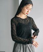 【レプシィム ローリーズファーム/LEPSIM LOWRYS FARM】のレースインナー 大人の最旬トレンドファッション＆コーディネート founy(ファウニー) ファッション Fashion レディースファッション Fashion for Women おすすめ Recommended / Our Picks インナー Innerwear スウェット / スエット Sweatshirt, Sweatwear ストレッチ Stretch, Stretchy Fabric デニム Denim, Jeans Material ペプラム Peplum, Flared Hem レース Lace, Lace Fabric ワンポイント One Point, Statement Accent 春 Spring 長袖 Long Sleeve, Full Sleeve thumbnail ブラック09|ID: prp329100004982353 ipo3291000000037326084