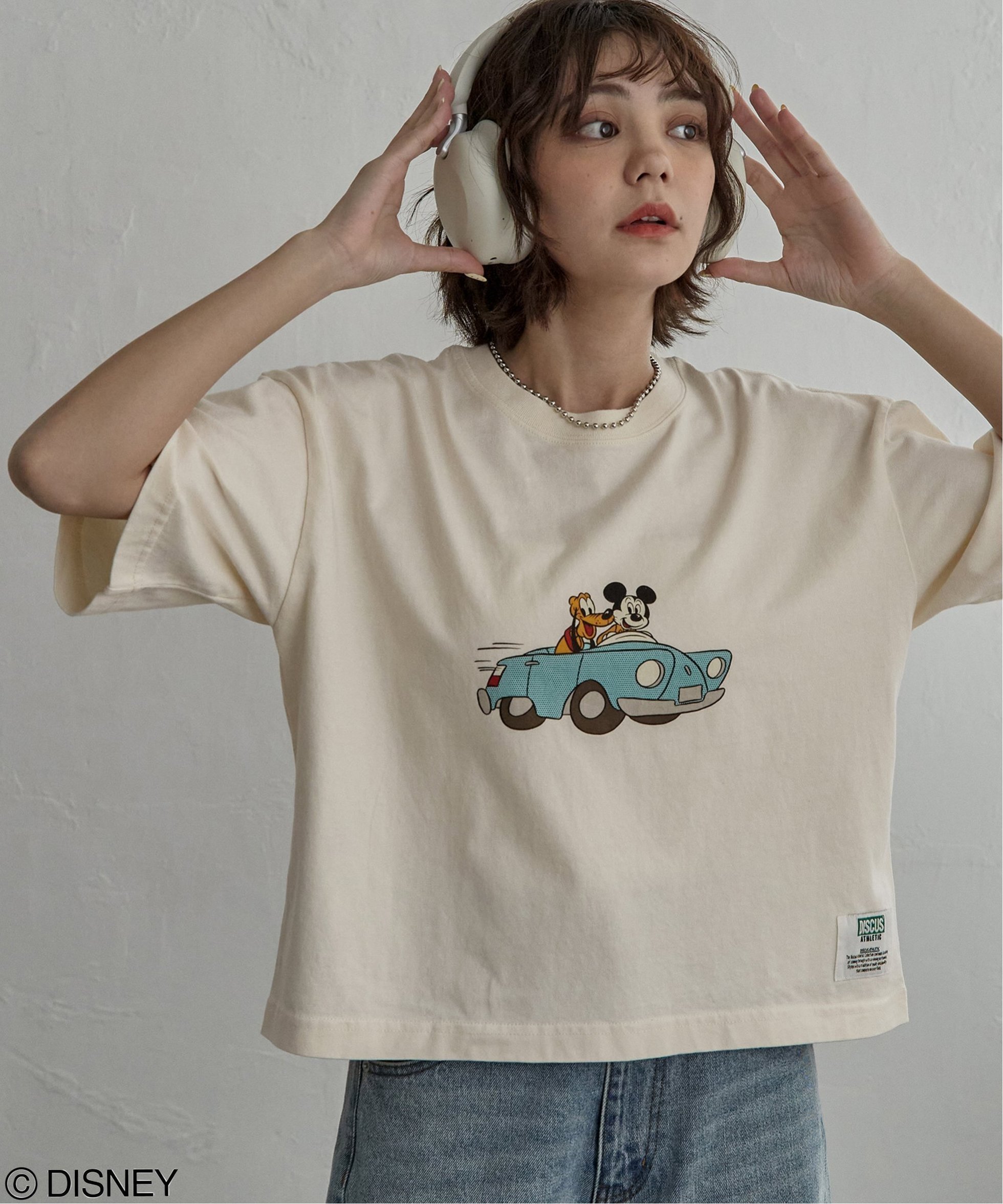 【ノッチ/notch】のDISCUS ATHLETIC ディスカスアスレチック*Disney ディズニー Mickey ミッキーマウス Tシャツ インテリア・キッズ・メンズ・レディースファッション・服の通販 founy(ファウニー) 　ファッション　Fashion　レディースファッション　Fashion for Women　トップス・カットソー　Cut & Sew Tops　シャツ・ブラウス・オフィスカジュアル　Elegant Blouses & Button-Ups　ロングTシャツ・Tシャツ　Longline T-Shirts & Tees　キャップ　Cap, Baseball Cap　キャラクター　Character, Licensed Characters　グラフィック　Graphic, Graphic Design　コラボ　Collaboration, Collab　ショート　Short, Short Length　スニーカー　Sneakers, Trainers　デニム　Denim, Jeans Material　バランス　Balance, Style Balance　パターン　Pattern, Design Print　フロント　Front, Front Design　リラックス　Relax, Relaxed Fit　レギュラー　Regular, Standard Fit　ソノタ|ID: prp329100004982356 ipo3291000000037326106