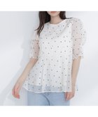 【ナチュラル ビューティー ベーシック/NATURAL BEAUTY BASIC】のシアーペプラムブラウス半袖 オフ×ドット2|ID: prp329100004982360 ipo3291000000037326127