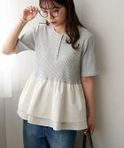 【ディスコート/Discoat】のヘンリーネック切り替えペプラムプルオーバー ライトグレー|ID: prp329100004982361 ipo3291000000037326150