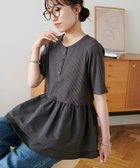 【ディスコート/Discoat】のヘンリーネック切り替えペプラムプルオーバー チャコールグレー|ID: prp329100004982361 ipo3291000000037326151