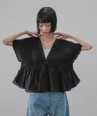 【ローリーズファーム/LOWRYS FARM】のヨウリュウシャーリングショートフレンチスリーブ 大人の最旬トレンドファッション＆コーディネート founy(ファウニー) ファッション Fashion レディースファッション Fashion for Women シアー Sheer, See-Through ショート Short, Short Length チェック Check, Plaid, Tartan デニム Denim, Jeans Material ボトム Bottoms, Lower Wear 人気 Popular, Best Seller 夏 Summer thumbnail ブラック09|ID: prp329100004982363 ipo3291000000037326183