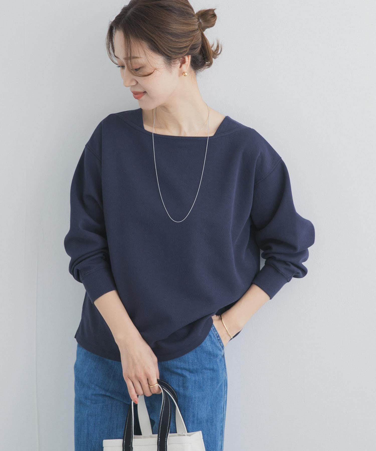 【アーバンリサーチ ドアーズ/URBAN RESEARCH DOORS】の強撚ダンボールボートネックプルオーバー 大人の最旬トレンドファッション＆コーディネート founy(ファウニー) 　ファッション　Fashion　レディースファッション　Fashion for Women　トップス・カットソー　Cut & Sew Tops　カジュアルプルオーバー・ニットトップス　Pullovers & Knit Tops / Casual Pullovers　2026年　2026　2026春夏・S/S　Spring/Summer 2026 SS26　シンプル　Simple, Minimal　デニム　Denim, Jeans Material　フラット　Flat, Flat Shoes　ボトム　Bottoms, Lower Wear　エレガント 上品　Elegant　夏　Summer　S/S・春夏　SS, Spring/Summer, Warm Season　 other-1|ID: prp329100004982368 ipo3291000000037326239