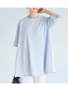 【コカ/COCA】の【速乾/しわになりにくい】エンボスAライン5分袖チュニック 大人の最旬トレンドファッション＆コーディネート founy(ファウニー) ファッション Fashion レディースファッション Fashion for Women トップス・カットソー Cut & Sew Tops サンダル Sandals, Summer Shoes シンプル Simple, Minimal スウェット / スエット Sweatshirt, Sweatwear ストレッチ Stretch, Stretchy Fabric チュニック Tunic, Long Top 定番 Standard, Basic Item バランス Balance, Style Balance フレア Flare, Flared ポケット Pocket, Pocket Detail 半袖 Short Sleeve, Half Sleeve ワイド Wide, Wide Fit 旅行 Travel 2026年 2026 2026春夏・S/S Spring/Summer 2026 SS26 thumbnail Lt.blue|ID: prp329100004982384 ipo3291000000037326383