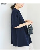 【コカ/COCA】の【速乾/しわになりにくい】エンボスAライン5分袖チュニック 大人の最旬トレンドファッション＆コーディネート founy(ファウニー) ファッション Fashion レディースファッション Fashion for Women トップス・カットソー Cut & Sew Tops サンダル Sandals, Summer Shoes シンプル Simple, Minimal スウェット / スエット Sweatshirt, Sweatwear ストレッチ Stretch, Stretchy Fabric チュニック Tunic, Long Top 定番 Standard, Basic Item バランス Balance, Style Balance フレア Flare, Flared ポケット Pocket, Pocket Detail 半袖 Short Sleeve, Half Sleeve ワイド Wide, Wide Fit 旅行 Travel 2026年 2026 2026春夏・S/S Spring/Summer 2026 SS26 thumbnail Navy|ID: prp329100004982384 ipo3291000000037326385