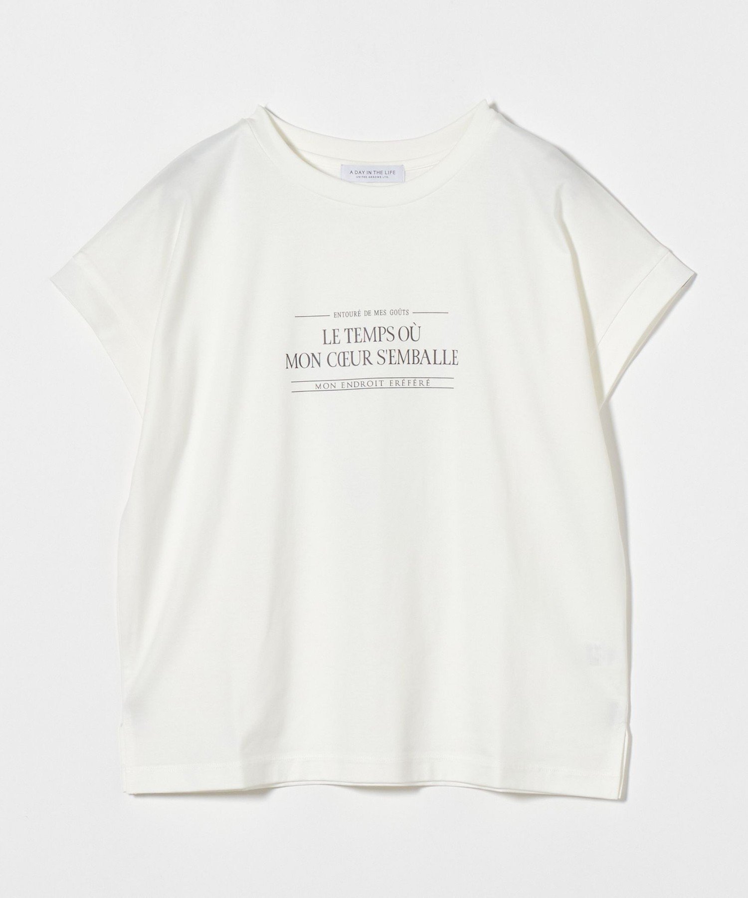 【ユナイテッドアローズ/UNITED ARROWS】のプリント イージーTシャツ A DAY IN THE LIFE インテリア・キッズ・メンズ・レディースファッション・服の通販 founy(ファウニー) 　ファッション　Fashion　レディースファッション　Fashion for Women　トップス・カットソー　Cut & Sew Tops　シャツ・ブラウス・オフィスカジュアル　Elegant Blouses & Button-Ups　ロングTシャツ・Tシャツ　Longline T-Shirts & Tees　インナー　Innerwear　ジャケット　Jacket, Outerwear　ティアードスカート　Tiered Skirt, Flounced Skirt　定番　Standard, Basic Item　フロント　Front, Front Design　プリント　Print, Printed Pattern　リラックス　Relax, Relaxed Fit　ワイド　Wide, Wide Fit　アウトレット　Outlet / Clearance　おすすめ　Recommended / Our Picks　エレガント 上品　Elegant　WHITE|ID: prp329100004982391 ipo3291000000037326427