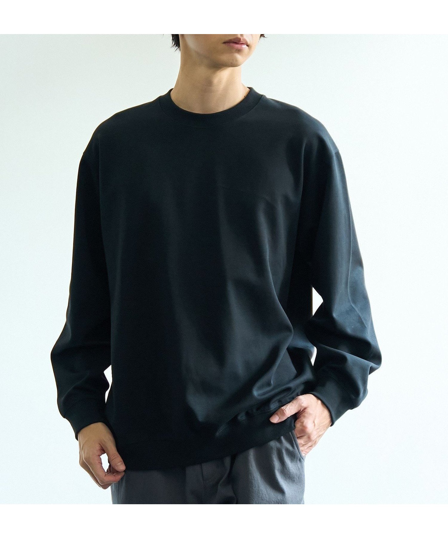【コーエン/COEN】のクリーンプラスリブロングスリーブTシャツ【抗菌防臭,防汚(食品汚れ),UVカット 】 インテリア・キッズ・メンズ・レディースファッション・服の通販 founy(ファウニー) 　ファッション　Fashion　レディースファッション　Fashion for Women　トップス・カットソー　Cut & Sew Tops　シャツ・ブラウス・オフィスカジュアル　Elegant Blouses & Button-Ups　ロングTシャツ・Tシャツ　Longline T-Shirts & Tees　アウトドア　Outdoor Clothing　抗菌　Antibacterial, Bacteria-Resistant　シンプル　Simple, Minimal　パターン　Pattern, Design Print　おすすめ　Recommended / Our Picks　BLACK|ID: prp329100004982397 ipo3291000000037326466