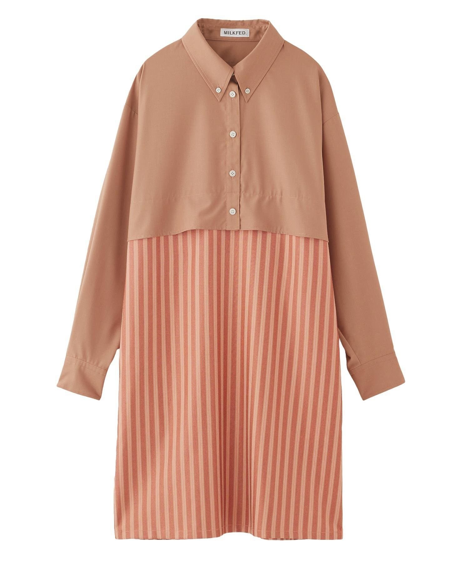 【ミルクフェド/MILKFED.】のCOLOR BLOCK SHIRT DRESS 大人の最旬トレンドファッション＆コーディネート founy(ファウニー) 　ファッション　Fashion　レディースファッション　Fashion for Women　トップス・カットソー　Cut & Sew Tops　シャツ・ブラウス・オフィスカジュアル　Elegant Blouses & Button-Ups　ワンピース　Dresses　フォーマル・パーティードレス・結婚式用ドレス　Elegant & Casual Dresses　シャツワンピ　Shirt Dress, Shirt One-Piece　ストライプ　Stripe, Striped Pattern　バランス　Balance, Style Balance　ロング　Long, Long-Length　おすすめ　Recommended / Our Picks　 other-1|ID: prp329100004982399 ipo3291000000037326483