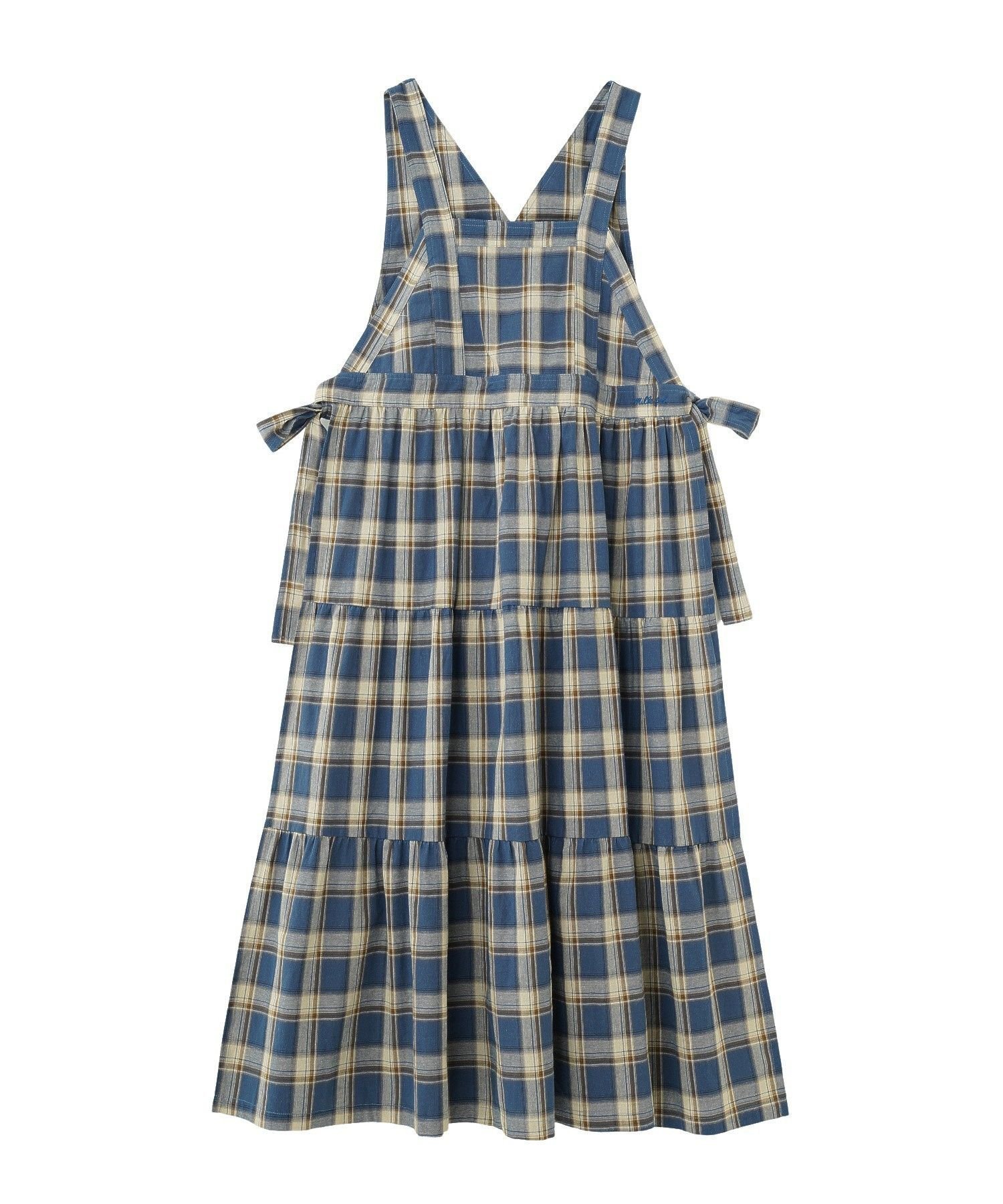 【ミルクフェド/MILKFED.】のAPRON TIERED DRESS インテリア・キッズ・メンズ・レディースファッション・服の通販 founy(ファウニー) 　ファッション　Fashion　レディースファッション　Fashion for Women　ワンピース　Dresses　フォーマル・パーティードレス・結婚式用ドレス　Elegant & Casual Dresses　ドレス　Dress, One-Piece　リボン　Ribbon, Bow　BLUE|ID: prp329100004982401 ipo3291000000037326494