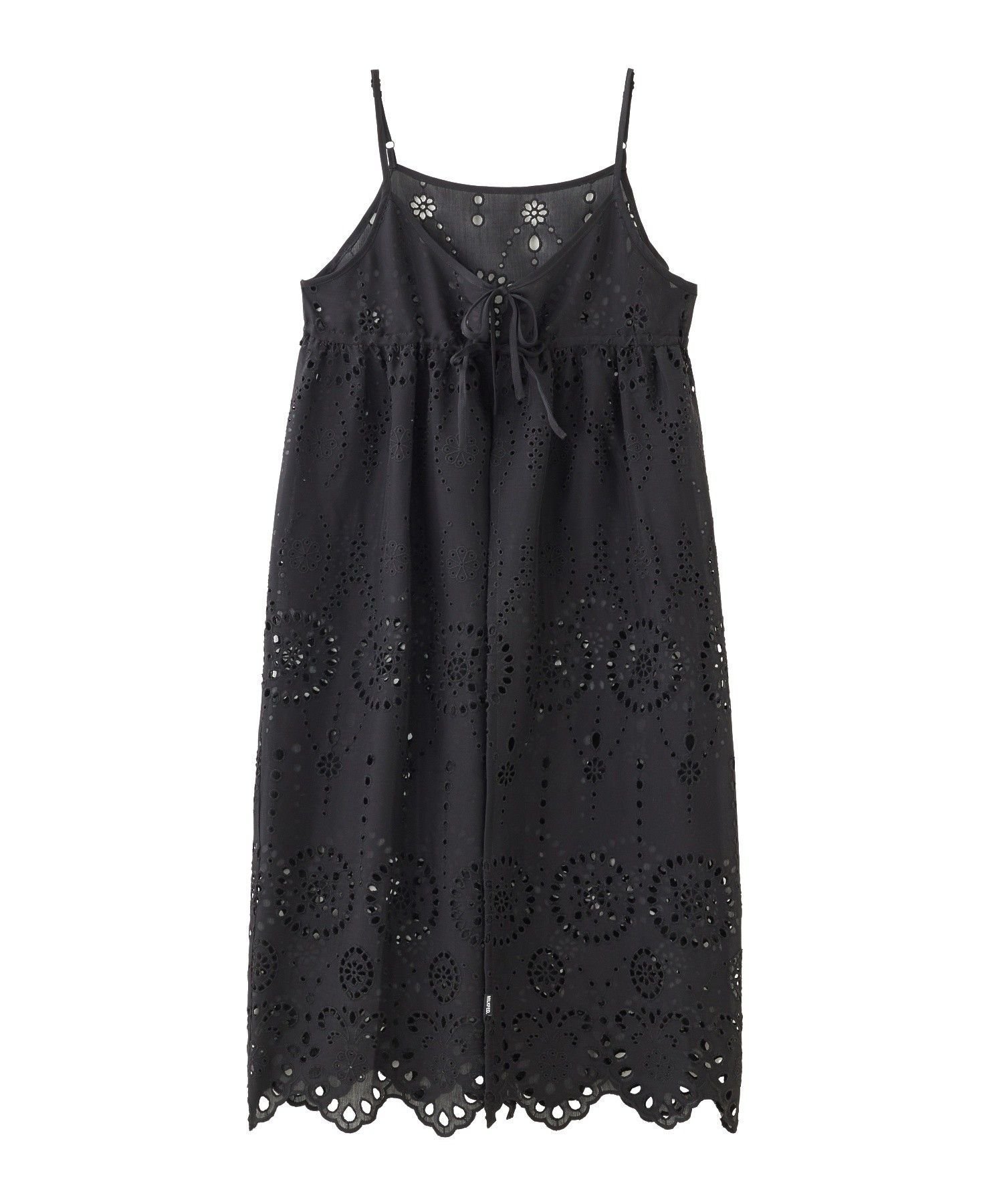 【ミルクフェド/MILKFED.】のCUTWORK CAMISOLE DRESS インテリア・キッズ・メンズ・レディースファッション・服の通販 founy(ファウニー) 　ファッション　Fashion　レディースファッション　Fashion for Women　ワンピース　Dresses　フォーマル・パーティードレス・結婚式用ドレス　Elegant & Casual Dresses　キャミソール　Camisole, Spaghetti Strap Top　デニム　Denim, Jeans Material　おすすめ　Recommended / Our Picks　BLACK|ID: prp329100004982407 ipo3291000000037326516