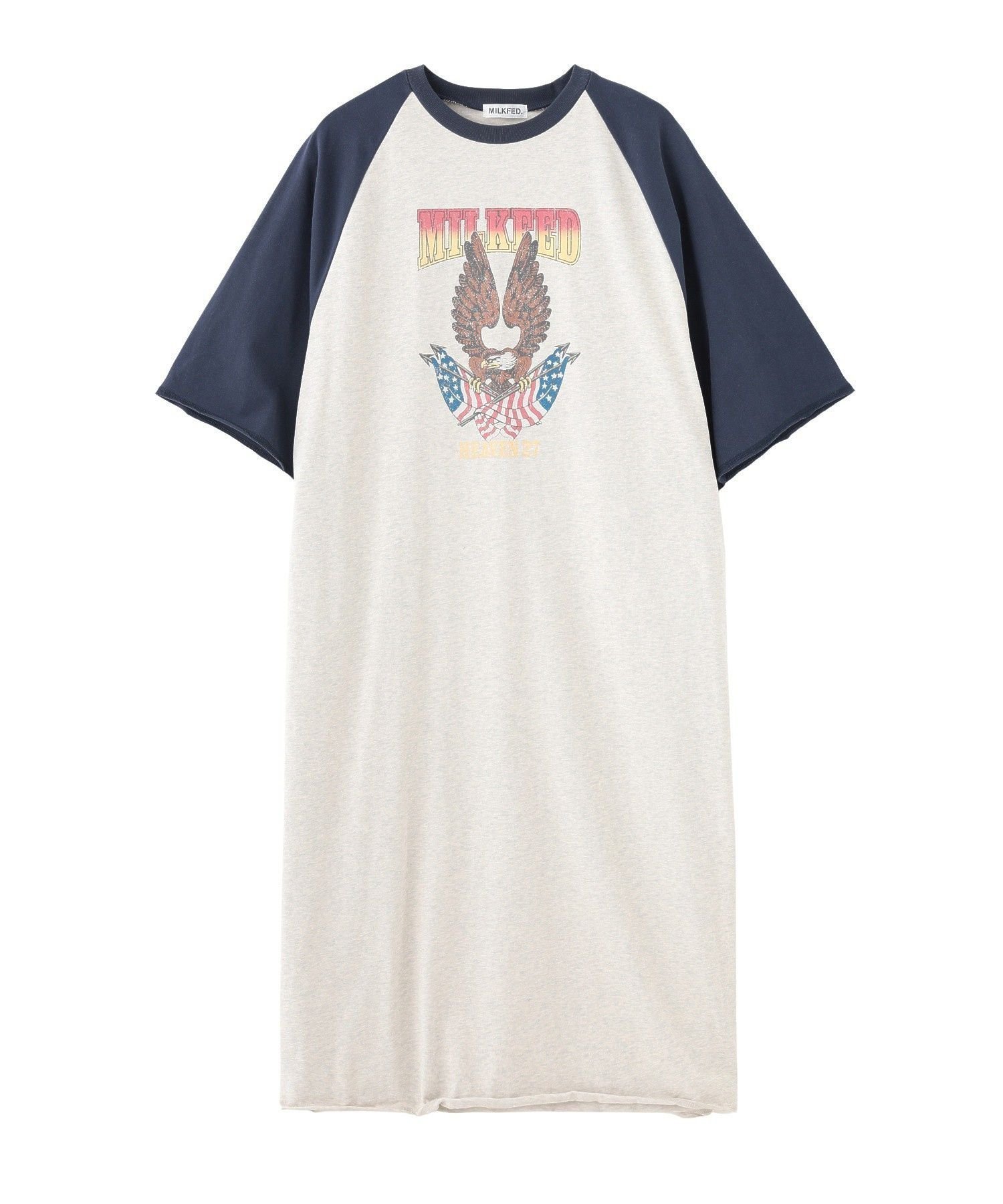 【ミルクフェド/MILKFED.】のEAGLE B/B TEE DRESS 大人の最旬トレンドファッション＆コーディネート founy(ファウニー) 　ファッション　Fashion　レディースファッション　Fashion for Women　ワンピース　Dresses　フォーマル・パーティードレス・結婚式用ドレス　Elegant & Casual Dresses　カットソー　Cut and Sewn Top　グラフィック　Graphic, Graphic Design　ジャケット　Jacket, Outerwear　プリント　Print, Printed Pattern　ミリタリー　Military, Army Style　おすすめ　Recommended / Our Picks　 other-1|ID: prp329100004982408 ipo3291000000037326517