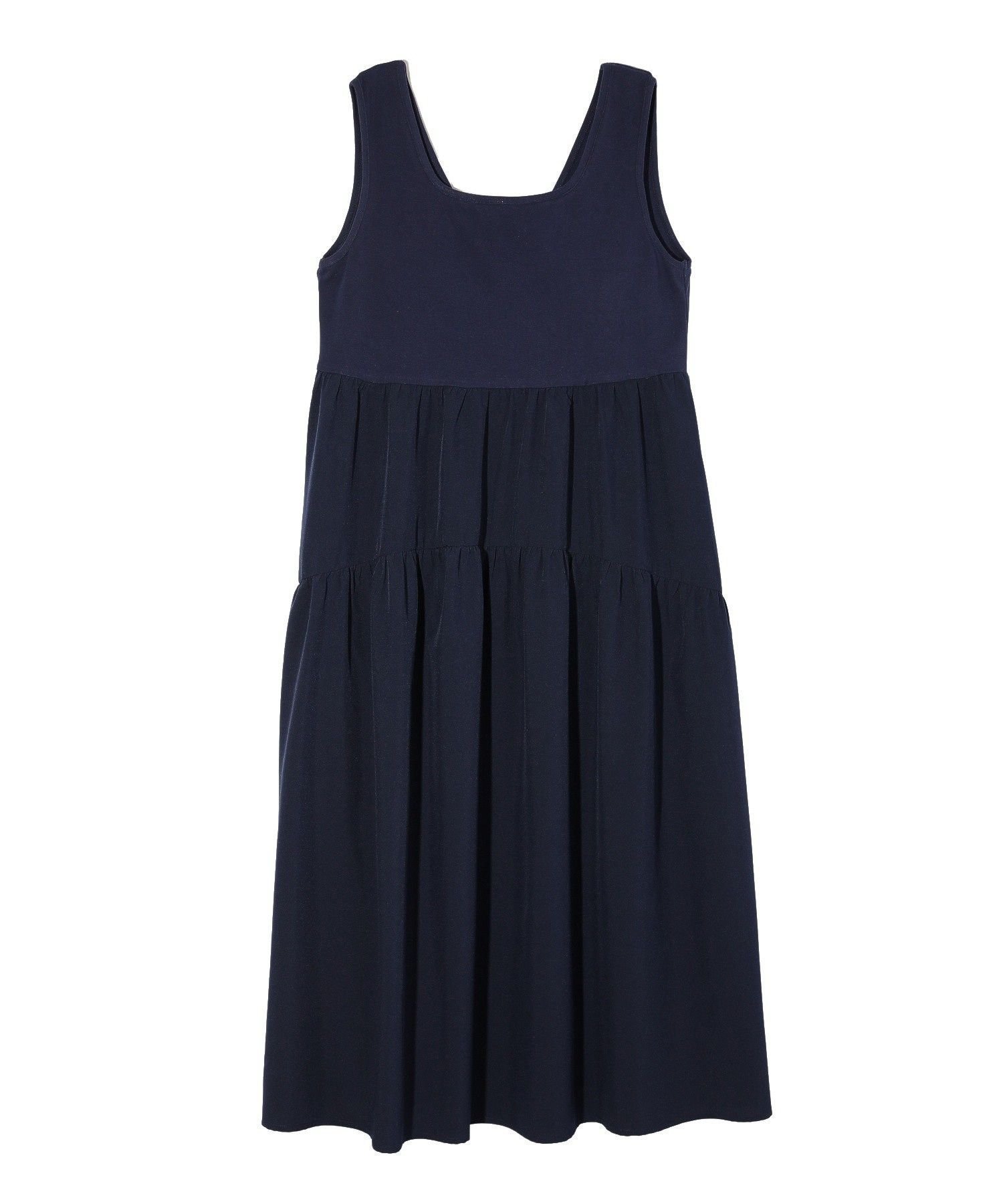 【ミルクフェド/MILKFED.】のTIERED FLARE DRESS インテリア・キッズ・メンズ・レディースファッション・服の通販 founy(ファウニー) 　ファッション　Fashion　レディースファッション　Fashion for Women　ワンピース　Dresses　フォーマル・パーティードレス・結婚式用ドレス　Elegant & Casual Dresses　キャップ　Cap, Baseball Cap　サングラス　Sunglasses, Shades　サンダル　Sandals, Summer Shoes　スクエア　Square, Square Shape　スニーカー　Sneakers, Trainers　ソックス　Socks, Hosiery　フレアースカート　Flared Skirt, A-Line Skirt　リゾート　Resort, Vacation Style　楽ちん　Easy Fit, Comfortable　おすすめ　Recommended / Our Picks　NAVY|ID: prp329100004982448 ipo3291000000037326665