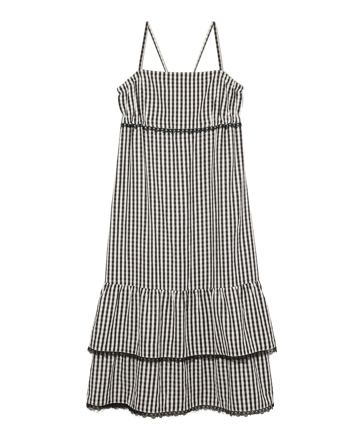 【ミルクフェド/MILKFED.】のGINGHAM CAMISOLE DRESS インテリア・キッズ・メンズ・レディースファッション・服の通販 founy(ファウニー) 　ファッション　Fashion　レディースファッション　Fashion for Women　ワンピース　Dresses　フォーマル・パーティードレス・結婚式用ドレス　Elegant & Casual Dresses　おすすめ　Recommended / Our Picks　カーディガン　Cardigan, Knitwear　キャミソール　Camisole, Spaghetti Strap Top　キャミワンピース　Cami Dress, Slip Dress　ギンガム　Gingham, Gingham Fabric　シンプル　Simple, Minimal　タンク　Tank Top, Sleeveless Top　チェック　Check, Plaid, Tartan　ポケット　Pocket, Pocket Detail　マキシ　Maxi, Full Length　リボン　Ribbon, Bow　レース　Lace, Lace Fabric　ロング　Long, Long-Length　BLACK|ID: prp329100004982450 ipo3291000000037326670