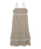 【ミルクフェド/MILKFED.】のGINGHAM CAMISOLE DRESS 大人の最旬トレンドファッション＆コーディネート founy(ファウニー) ファッション Fashion レディースファッション Fashion for Women ワンピース Dresses フォーマル・パーティードレス・結婚式用ドレス Elegant & Casual Dresses おすすめ Recommended / Our Picks カーディガン Cardigan, Knitwear キャミソール Camisole, Spaghetti Strap Top キャミワンピース Cami Dress, Slip Dress ギンガム Gingham, Gingham Fabric シンプル Simple, Minimal タンク Tank Top, Sleeveless Top チェック Check, Plaid, Tartan ポケット Pocket, Pocket Detail マキシ Maxi, Full Length リボン Ribbon, Bow レース Lace, Lace Fabric ロング Long, Long-Length thumbnail BROWN|ID: prp329100004982450 ipo3291000000037326671