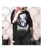【ノエミ/NOEMIE】の病みくまチェーンユニセックスTシャツ 大人の最旬トレンドファッション＆コーディネート founy(ファウニー) ファッション Fashion レディースファッション Fashion for Women トップス・カットソー Cut & Sew Tops シャツ・ブラウス・オフィスカジュアル Elegant Blouses & Button-Ups ロングTシャツ・Tシャツ Longline T-Shirts & Tees イラスト Illustration ダメージ Distressed, Destroyed チェーン Chain, Chain Strap thumbnail 青|ID: prp329100004982484 ipo3291000000037326793