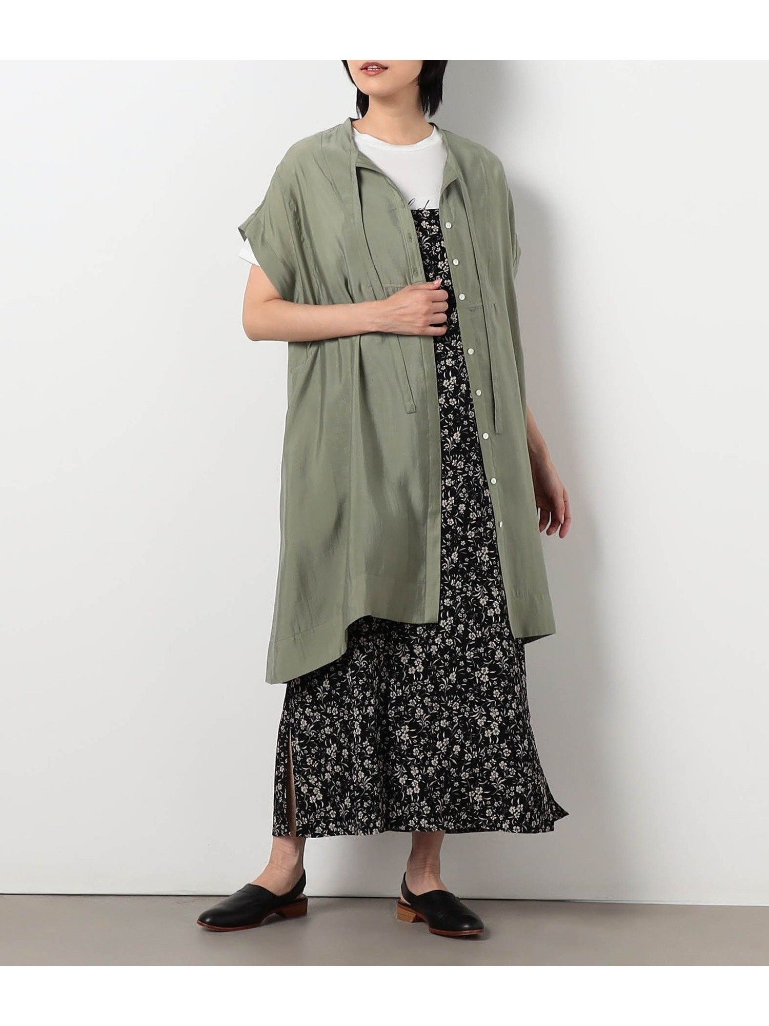 【ニコル クラブ/NICOLE CLUB】のブザムチュニックワンピース インテリア・キッズ・メンズ・レディースファッション・服の通販 founy(ファウニー) 　ファッション　Fashion　レディースファッション　Fashion for Women　ワンピース　Dresses　チュニック　Tunic Tops & Dresses　おすすめ　Recommended / Our Picks　シンプル　Simple, Minimal　チュニック　Tunic, Long Top　トレンド　Trend, Trending Now　フォルム　Silhouette, Form　ミックス　Mix, Mixed Style　リアル　Real, Realistic　羽織　Haori, Light Jacket　46カーキ|ID: prp329100004982485 ipo3291000000037326797