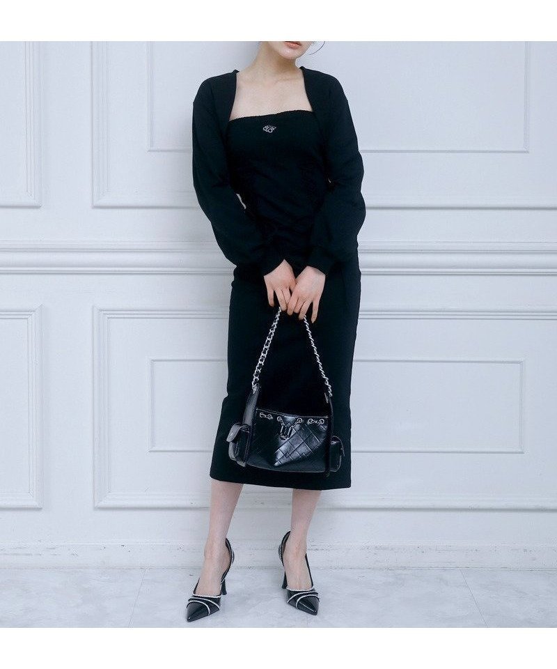 【ロイヤルパーティー/ROYAL PARTY】のベアタイトボレロアンサンブルワンピース インテリア・キッズ・メンズ・レディースファッション・服の通販 founy(ファウニー) 　ファッション　Fashion　レディースファッション　Fashion for Women　アウター　Coat / Outerwear Collection　ボレロ・ショート丈ジャケット / ドレス羽織りに　Boleros & Short Jackets　アンサンブル　Ensemble Set　バランス　Balance, Style Balance　フェミニン　Feminine, Girly　ボレロ　Bolero, Short Cardigan　ブラック|ID: prp329100004982489 ipo3291000000037326811