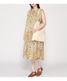 【ジーンズメイト/JEANS MATE】のC-FORT POINT/インド綿 柄 ノースリワンピース 大人の最旬トレンドファッション＆コーディネート founy(ファウニー) ファッション Fashion レディースファッション Fashion for Women ワンピース Dresses イエロー Yellow インド Indian Textile ネップ Nepp, Slub Yarn ノースリーブ Sleeveless, No-Sleeve フォーマル Formal, Dressy リラックス Relax, Relaxed Fit 夏 Summer |ID:prp329100004982505