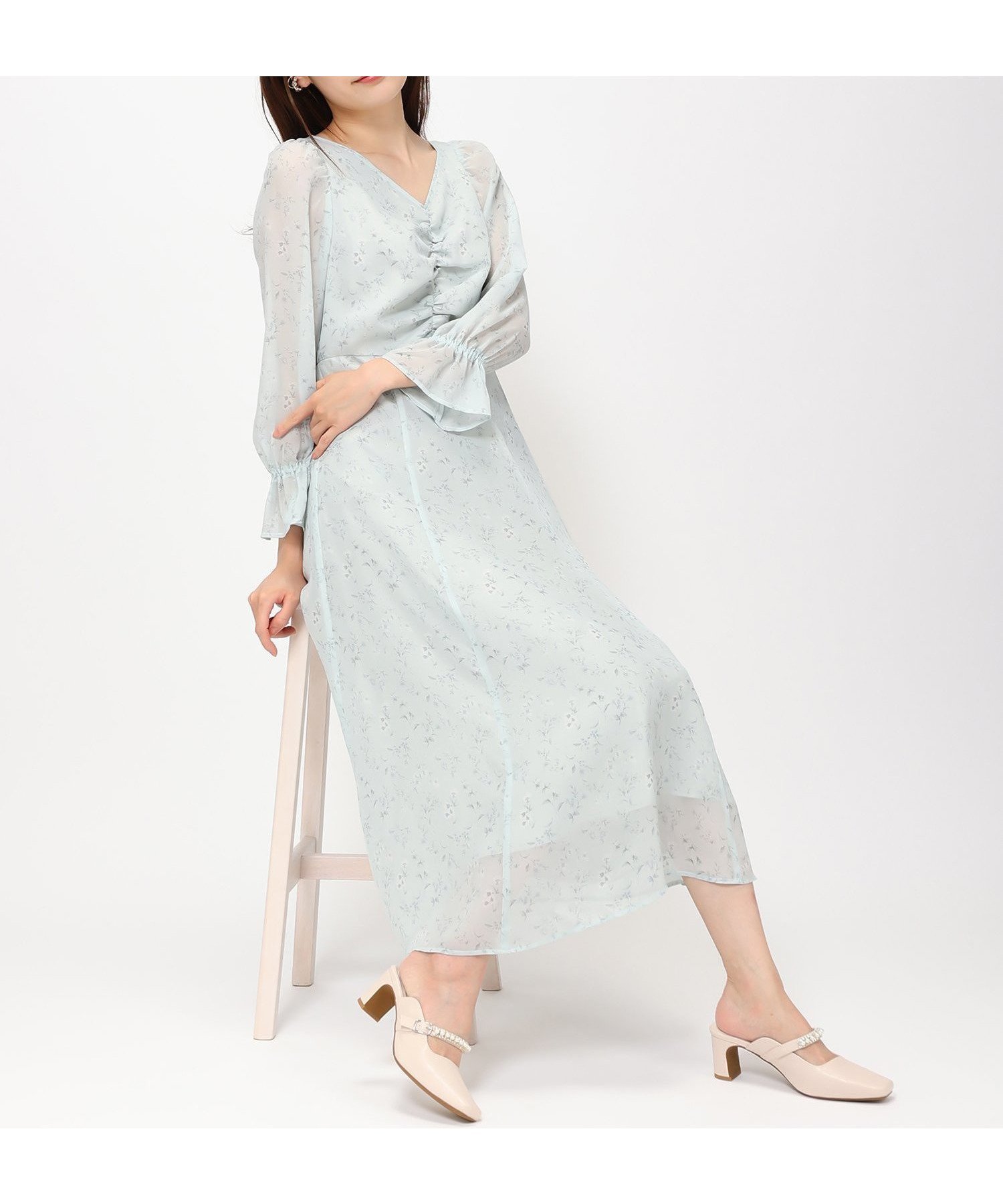 【ミッシュマッシュ/MISCH MASCH】のフロントギャザードビー小花ワンピース/MM417404 大人の最旬トレンドファッション＆コーディネート founy(ファウニー) 　ファッション　Fashion　レディースファッション　Fashion for Women　ワンピース　Dresses　ギャザー　Gathered, Ruffled　シアー　Sheer, See-Through　スリーブ　Sleeve, Long Sleeve / Short Sleeve　フロント　Front, Front Design　 other-1|ID: prp329100004982521 ipo3291000000037326923