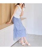 【ミッシュマッシュ/MISCH MASCH】のアシメビッグカラーチュールドッキングワンピース MM627422 ホワイト|ID: prp329100004982522 ipo3291000000037326929