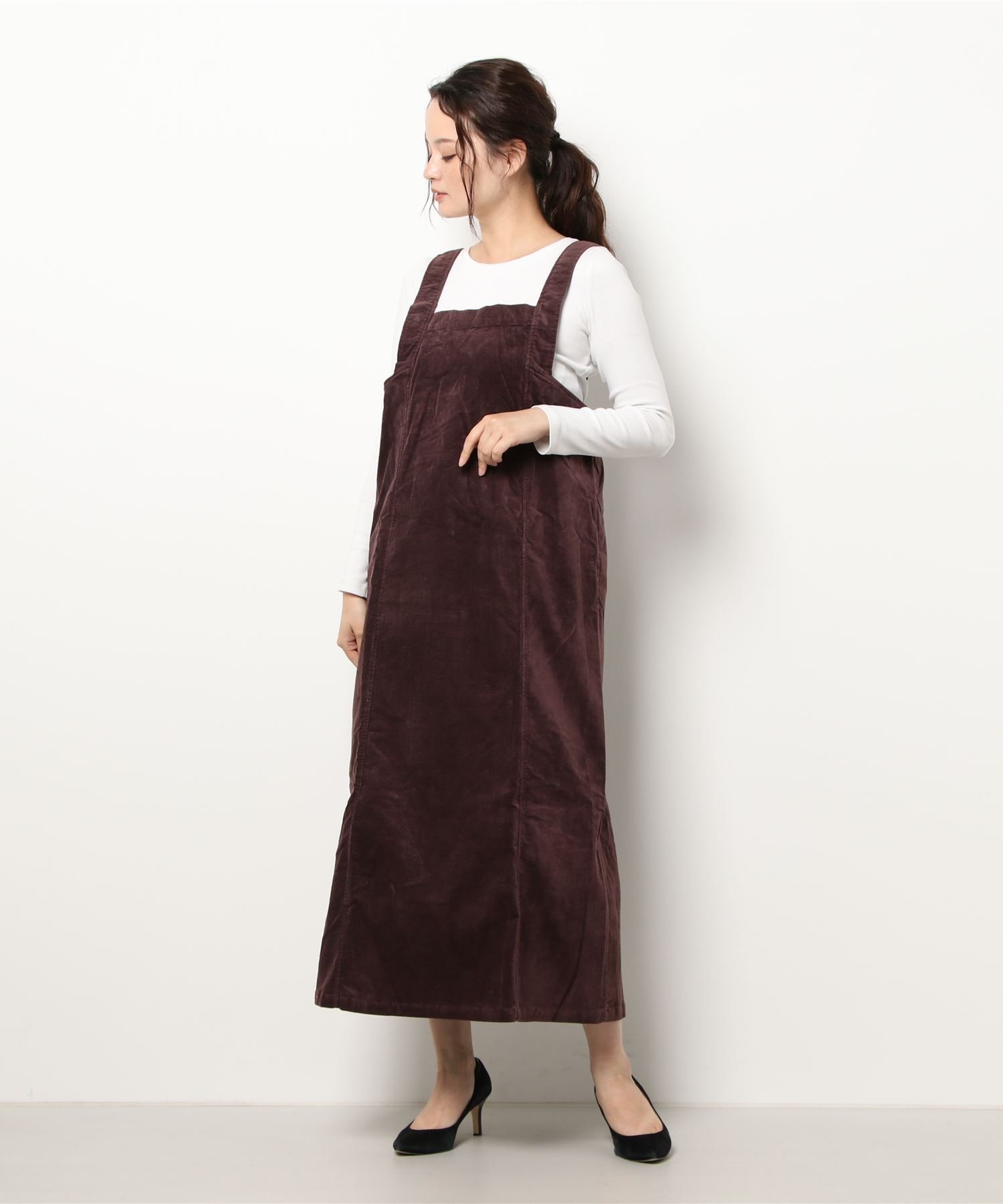 【バブ ブージュルード/Bab Bou Jeloud】のスクエアネックジャンスカ インテリア・キッズ・メンズ・レディースファッション・服の通販 founy(ファウニー) 　ファッション　Fashion　レディースファッション　Fashion for Women　シンプル　Simple, Minimal　スクエア　Square, Square Shape　ストレッチ　Stretch, Stretchy Fabric　スマート　Smart, Elegant　スリット　Slit, Slit Detail　ボックス　Boxy, Box Shape　再入荷　Restock / Back in Stock　冬　Winter / This Winter　夏　Summer　BROWN|ID: prp329100004982564 ipo3291000000037327084