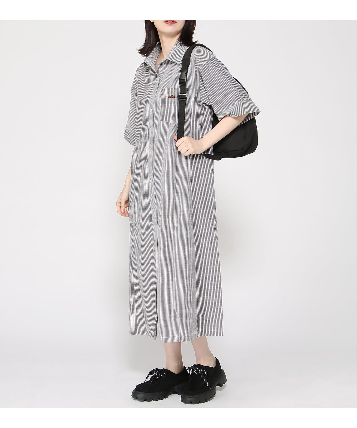 【クリフメイヤー/KRIFF MAYER】のマルチストライプシャツワンピ インテリア・キッズ・メンズ・レディースファッション・服の通販 founy(ファウニー) 　ファッション　Fashion　レディースファッション　Fashion for Women　ワンピース　Dresses　シャツワンピース / 1枚で着映えコーデ　Shirt Dresses　ガウン　Gown, Robe　スタンダード　Standard, Basic　ストライプ　Stripe, Striped Pattern　タンク　Tank Top, Sleeveless Top　デニム　Denim, Jeans Material　ベーシック　Basic, Essential　ロング　Long, Long-Length　ワンポイント　One Point, Statement Accent　夏　Summer　BLACK|ID: prp329100004982586 ipo3291000000037327155