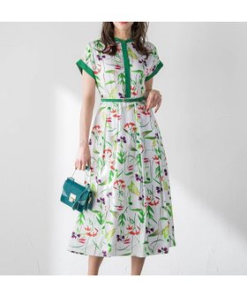 【ビアッジョブルー/Viaggio Blu】の【KEITA KAWASAKI * Viaggio Bluコラボ】リリープリントワンピース 大人の最旬トレンドファッション＆コーディネート founy(ファウニー) ファッション Fashion レディースファッション Fashion for Women ワンピース Dresses エレガント 上品 Elegant 春 Spring コラボ Collaboration, Collab サテン Satin, Glossy Fabric フラワー Flower, Floral プリント Print, Printed Pattern S/S・春夏 SS, Spring/Summer, Warm Season 夏 Summer 2026年 2026 2026春夏・S/S Spring/Summer 2026 SS26 |ID:prp329100004982589