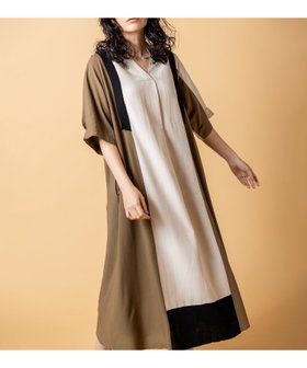【オズモーシス/OSMOSIS】のバイカラータックワンピース 大人の最旬トレンドファッション＆コーディネート founy(ファウニー) ファッション Fashion レディースファッション Fashion for Women ワンピース Dresses バランス Balance, Style Balance ポケット Pocket, Pocket Detail 再入荷 Restock / Back in Stock 切替 Switching, Contrast Panel 夏 Summer S/S・春夏 SS, Spring/Summer, Warm Season |ID:prp329100004982599