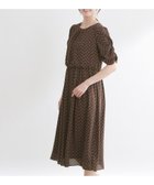 【リフレクト/Reflect】の小紋柄ジョーゼットワンピース 大人の最旬トレンドファッション＆コーディネート founy(ファウニー) ファッション Fashion レディースファッション Fashion for Women ワンピース Dresses ギャザー Gathered, Ruffled ジョーゼット Georgette, Semi-Sheer Fabric スマート Smart, Elegant ブラウジング Blouson Silhouette, Cinched Waist プリント Print, Printed Pattern ポケット Pocket, Pocket Detail エレガント 上品 Elegant 切替 Switching, Contrast Panel thumbnail ブラウン|ID: prp329100004982605 ipo3291000000037327223