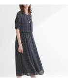 【リフレクト/Reflect】の小紋柄ジョーゼットワンピース 大人の最旬トレンドファッション＆コーディネート founy(ファウニー) ファッション Fashion レディースファッション Fashion for Women ワンピース Dresses ギャザー Gathered, Ruffled ジョーゼット Georgette, Semi-Sheer Fabric スマート Smart, Elegant ブラウジング Blouson Silhouette, Cinched Waist プリント Print, Printed Pattern ポケット Pocket, Pocket Detail エレガント 上品 Elegant 切替 Switching, Contrast Panel thumbnail ネイビー|ID: prp329100004982605 ipo3291000000037327224