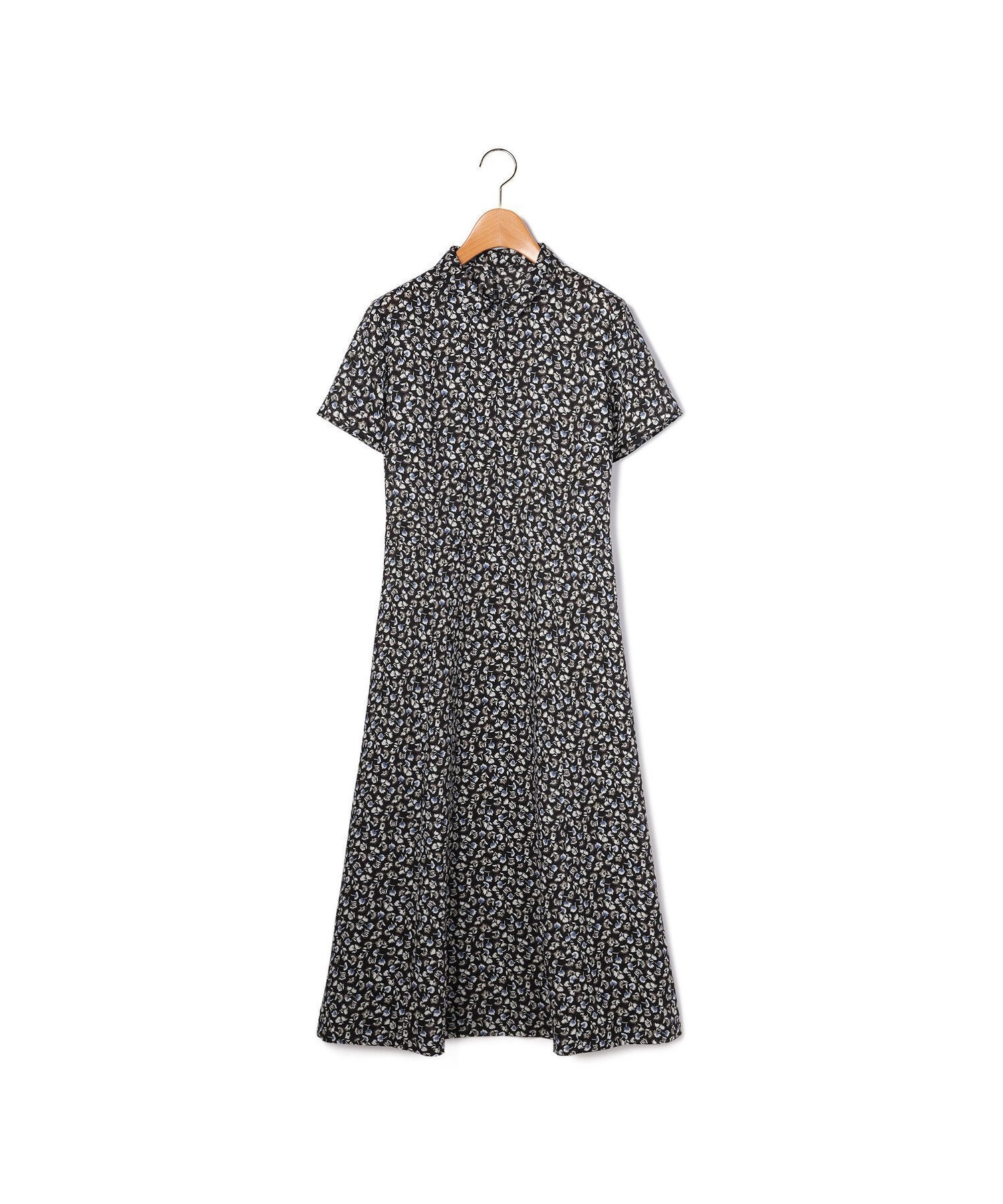 【キース/KEITH】のスプリングフローラルワンピース インテリア・キッズ・メンズ・レディースファッション・服の通販 founy(ファウニー) 　ファッション　Fashion　レディースファッション　Fashion for Women　ワンピース　Dresses　コンパクト　Compact, Small Size　スリット　Slit, Slit Detail　フレア　Flare, Flared　プリント　Print, Printed Pattern　エレガント 上品　Elegant　ブラック|ID: prp329100004982614 ipo3291000000037327253