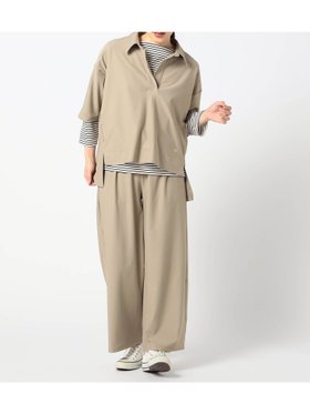 【ニコル/NICOLE】の【セットアップ】キーネックプルオーバー+パンツ 大人の最旬トレンドファッション＆コーディネート founy(ファウニー) ファッション Fashion レディースファッション Fashion for Women セットアップ Matching Sets レディースパンツ・ボトムス Pants & Trousers / Bottoms 吸水 Absorbent, Quick-Dry スキッパー Skipper, Open Collar ストレッチ Stretch, Stretchy Fabric セットアップ Set-Up, Coordinated Outfit なめらか Smooth, Silky Texture フラット Flat, Flat Shoes リラックス Relax, Relaxed Fit ワイド Wide, Wide Fit おすすめ Recommended / Our Picks |ID:prp329100004982617