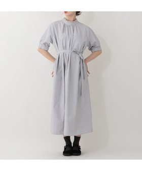 【アフタヌーンティー リビング/Afternoon Tea LIVING】の2WAYストライプラクロンフリルワンピース 大人の最旬トレンドファッション＆コーディネート founy(ファウニー) ファッション Fashion レディースファッション Fashion for Women ワンピース Dresses ストライプ Stripe, Striped Pattern ネップ Nepp, Slub Yarn フリル Frill, Ruffle ブロード Broadcloth, Fine Cotton ポケット Pocket, Pocket Detail リボン Ribbon, Bow |ID:prp329100004982619