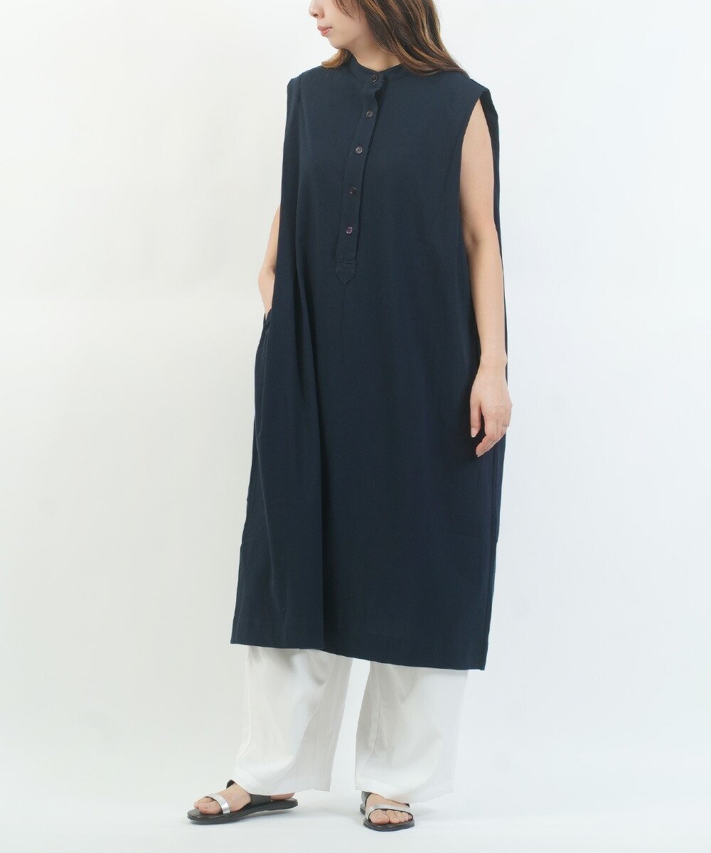 【ブルーコムブルー/BLEU COMME BLEU】のアダワス ドライコットンジャージィヘンリードレス インテリア・キッズ・メンズ・レディースファッション・服の通販 founy(ファウニー) 　ファッション　Fashion　レディースファッション　Fashion for Women　ワンピース　Dresses　フォーマル・パーティードレス・結婚式用ドレス　Elegant & Casual Dresses　ショルダー　Shoulder, Shoulder Strap　スクエア　Square, Square Shape　ポケット　Pocket, Pocket Detail　エレガント 上品　Elegant　MID|ID: prp329100004982632 ipo3291000000037327307