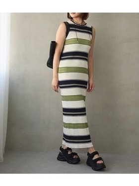 【エミ/emmi】の【ONLINE限定カラーあり】マルチボーダーニットワンピース 大人の最旬トレンドファッション＆コーディネート founy(ファウニー) ファッション Fashion レディースファッション Fashion for Women ワンピース Dresses ニットワンピース Knit Dresses スマート Smart, Elegant 夏 Summer |ID:prp329100004982636
