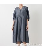【レリアンプラスハウス/Leilian PLUS HOUSE】のボリュームスリーブワンピース【プラス企画】 大人の最旬トレンドファッション＆コーディネート founy(ファウニー) ファッション Fashion レディースファッション Fashion for Women ワンピース Dresses ギャザー Gathered, Ruffled ドレープ Drape, Draping Fabric ドローストリング Drawstring, Pull Cord フォルム Silhouette, Form ポケット Pocket, Pocket Detail レギュラー Regular, Standard Fit 夏 Summer thumbnail ネイビー|ID: prp329100004982663 ipo3291000000037327418