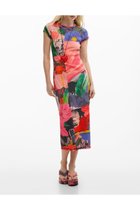 【デシグアル/Desigual】のプリントタイトドレス 大人の最旬トレンドファッション＆コーディネート founy(ファウニー) ファッション Fashion レディースファッション Fashion for Women ワンピース Dresses フォーマル・パーティードレス・結婚式用ドレス Elegant & Casual Dresses カラフル Colorful Design シューズ Shoes, Footwear ストレート Straight, Straight Cut スリーブ Sleeve, Long Sleeve / Short Sleeve デニム Denim, Jeans Material パターン Pattern, Design Print パッチワーク Patchwork, Mixed Fabric フレンチ French, French Style プリント Print, Printed Pattern メンズ Men's, Menswear thumbnail ピンク/レッド/3049|ID: prp329100004982667 ipo3291000000037327427