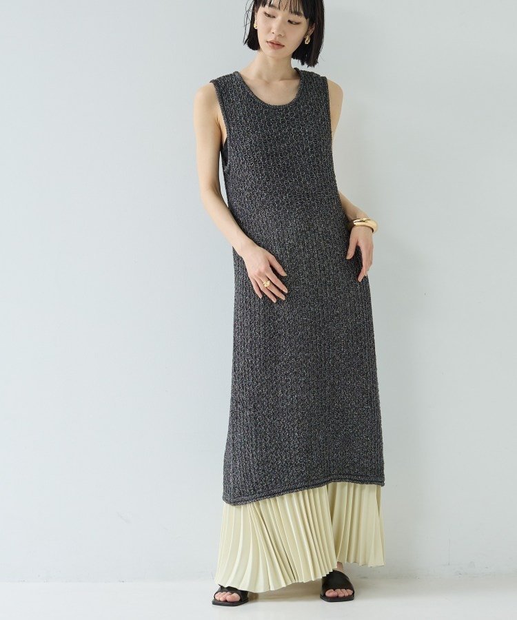 【その他のブランド/Other】のメランジニットワンピース 大人の最旬トレンドファッション＆コーディネート founy(ファウニー) 　ファッション　Fashion　レディースファッション　Fashion for Women　ワンピース　Dresses　ニットワンピース　Knit Dresses　デニム　Denim, Jeans Material　ノースリーブ　Sleeveless, No-Sleeve　フィット　Fit, Slim Fit　ワイド　Wide, Wide Fit　夏　Summer　透かし　Cut-Out, Lacework　 other-1|ID: prp329100004982685 ipo3291000000037327480