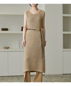 【その他のブランド/Other】のメランジニットワンピース 大人の最旬トレンドファッション＆コーディネート founy(ファウニー) ファッション Fashion レディースファッション Fashion for Women ワンピース Dresses ニットワンピース Knit Dresses デニム Denim, Jeans Material ノースリーブ Sleeveless, No-Sleeve フィット Fit, Slim Fit ワイド Wide, Wide Fit 夏 Summer 透かし Cut-Out, Lacework thumbnail イエロー|ID: prp329100004982685 ipo3291000000037327482