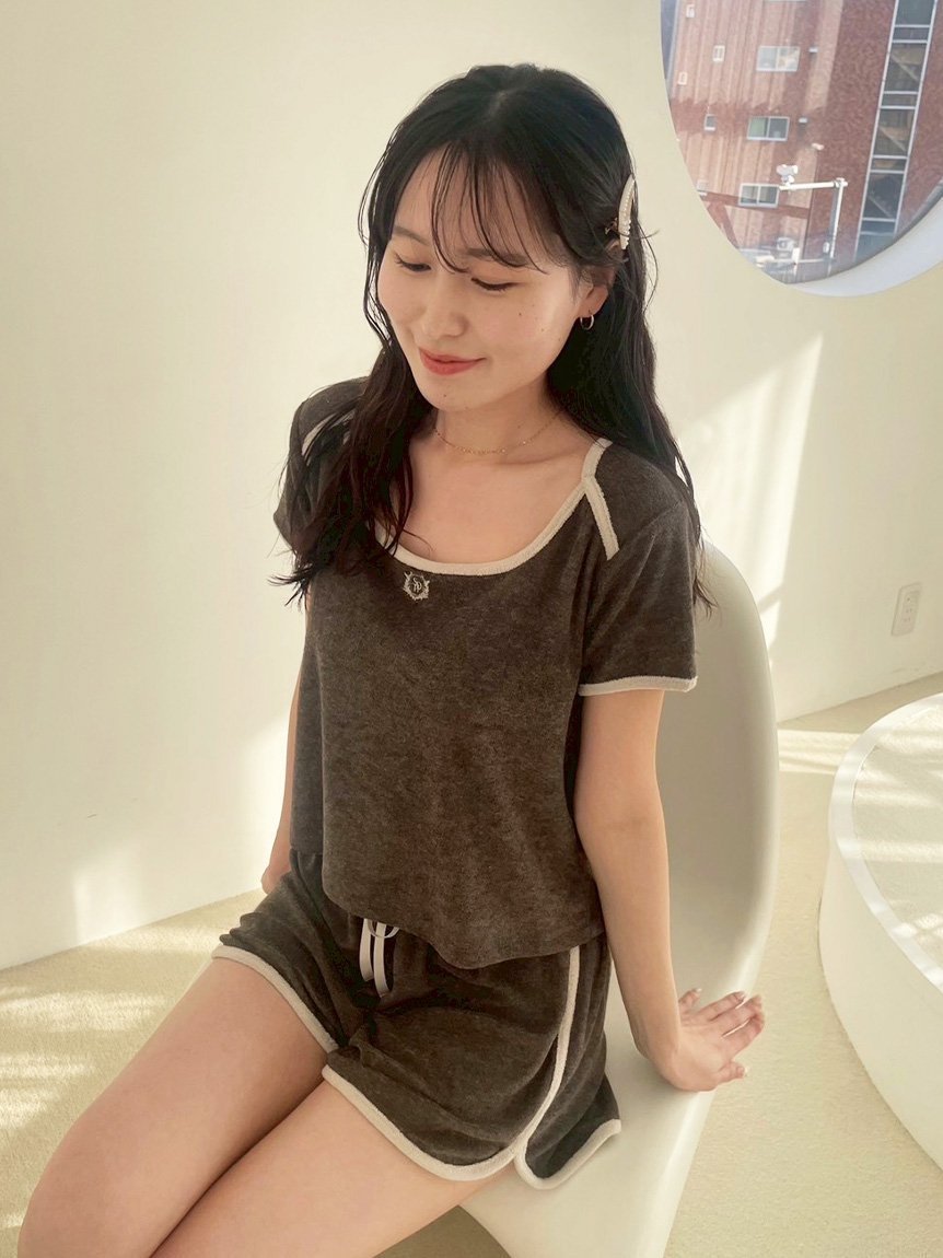 【スナイデル ホーム/SNIDEL HOME】の【sorbet light】【接触冷感】パイルセットアップ インテリア・キッズ・メンズ・レディースファッション・服の通販 founy(ファウニー) 　ファッション　Fashion　レディースファッション　Fashion for Women　セットアップ　Matching Sets　春　Spring　コンパクト　Compact, Small Size　ショーツ　Shorts, Short Pants　ショート　Short, Short Length　スクエア　Square, Square Shape　スマート　Smart, Elegant　セットアップ　Set-Up, Coordinated Outfit　なめらか　Smooth, Silky Texture　半袖　Short Sleeve, Half Sleeve　メランジ　Melange, Mixed Yarn　無地　Plain, Solid Color　ランニング　Running, Running Wear, Activewear, Jogging　おすすめ　Recommended / Our Picks　エレガント 上品　Elegant　ギフト プレゼント　Gift / Present　MOC[056]|ID: prp329100004982704 ipo3291000000037327546