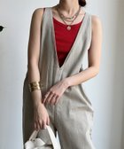 【ドゥドゥ/DouDou】の【WEB限定】深Vサロペット ベージュ|ID: prp329100004982713 ipo3291000000037327573