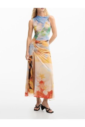 【デシグアル/Desigual】のドレープのあるロングドレス 大人の最旬トレンドファッション＆コーディネート founy(ファウニー) ファッション Fashion レディースファッション Fashion for Women ワンピース Dresses フォーマル・パーティードレス・結婚式用ドレス Elegant & Casual Dresses カラフル Colorful Design シューズ Shoes, Footwear デニム Denim, Jeans Material ドレス Dress, One-Piece ドレープ Drape, Draping Fabric ドローストリング Drawstring, Pull Cord ノースリーブ Sleeveless, No-Sleeve パターン Pattern, Design Print パッチワーク Patchwork, Mixed Fabric プリント Print, Printed Pattern メンズ Men's, Menswear ロング Long, Long-Length 軽量 Lightweight, Ultra Light |ID:prp329100004982734