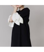 【マーリエ ル カセット/Maglie le cassetto】の《M Maglie le cassetto》袖フリルフレアワンピース 大人の最旬トレンドファッション＆コーディネート founy(ファウニー) ファッション Fashion レディースファッション Fashion for Women ワンピース Dresses シェイプ Shape, Slim Fit ストレッチ Stretch, Stretchy Fabric スマート Smart, Elegant ダブル Double, Double-Breasted パターン Pattern, Design Print フィット Fit, Slim Fit フェミニン Feminine, Girly フリル Frill, Ruffle フレア Flare, Flared thumbnail ブラック|ID: prp329100004982740 ipo3291000000037327659