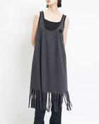 【ゴム/gomme】のフリンジワンピース 大人の最旬トレンドファッション＆コーディネート founy(ファウニー) ファッション Fashion レディースファッション Fashion for Women ワンピース Dresses おすすめ Recommended / Our Picks インナー Innerwear キャミソール Camisole, Spaghetti Strap Top プリント Print, Printed Pattern ボトム Bottoms, Lower Wear ポケット Pocket, Pocket Detail thumbnail チャコール|ID: prp329100004982745 ipo3291000000037327676