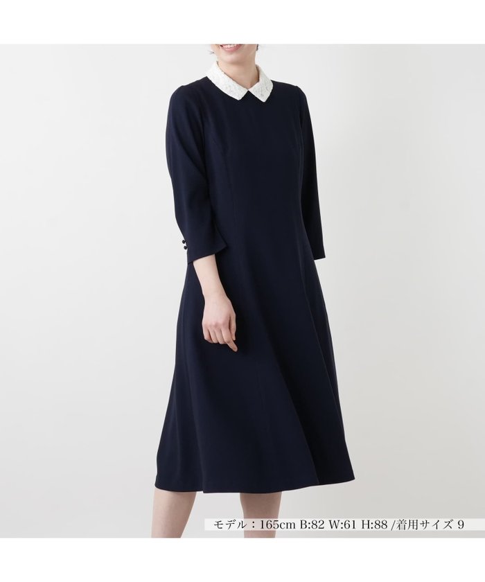 【レリアン/LEILIAN】の2WAYクレリックカラーワンピース【Leilian WHITE LABEL】 インテリア・キッズ・メンズ・レディースファッション・服の通販 founy(ファウニー) https://founy.com/ ファッション Fashion レディースファッション Fashion for Women ワンピース Dresses シンプル Simple, Minimal ストレッチ Stretch, Stretchy Fabric スリーブ Sleeve, Long Sleeve / Short Sleeve トレンド Trend, Trending Now フレア Flare, Flared ベーシック Basic, Essential ポケット Pocket, Pocket Detail 夏 Summer |ID: prp329100004982761 ipo3291000000037327725