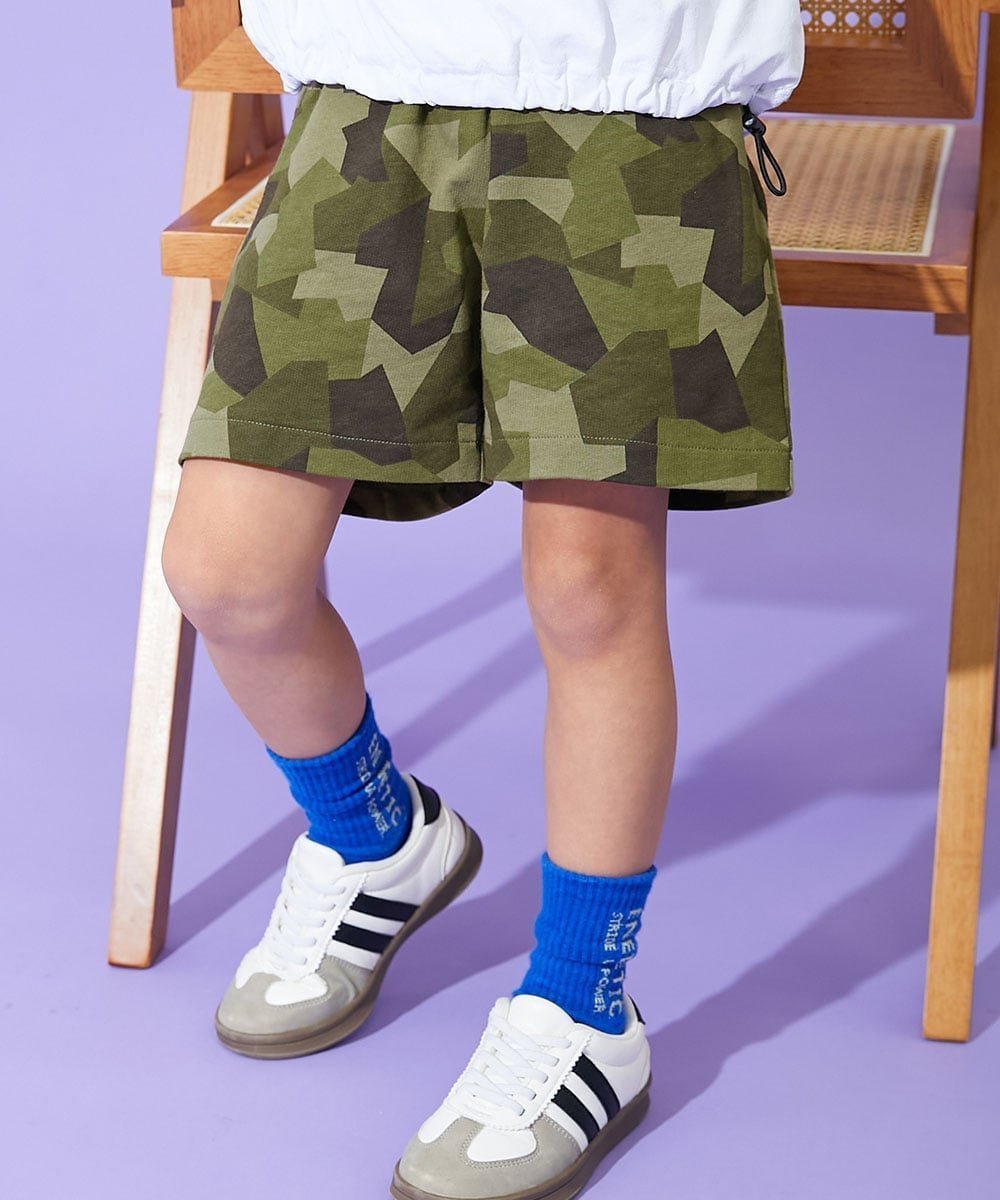 【デビロック/devirock / KIDS】のデザインいろいろ 無地ワンポイント 総柄 ミニ裏毛ハーフパンツ 子供服 キッズ 26SS インテリア・キッズ・メンズ・レディースファッション・服の通販 founy(ファウニー) 　ファッション　Fashion　キッズファッション　Fashion for Kids　ボトムス　Bottoms　シンプル　Simple, Minimal　スウェット / スエット　Sweatshirt, Sweatwear　ハーフ　Half, Half-Length　無地　Plain, Solid Color　ワンポイント　One Point, Statement Accent　おすすめ　Recommended / Our Picks　2026年　2026　2026春夏・S/S　Spring/Summer 2026 SS26　001-カモフラ-カーキ|ID: prp329100004982767 ipo3291000000037327781